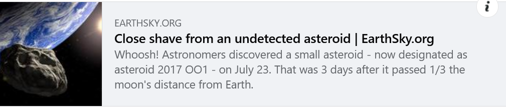 Close shave from undetected asteroid